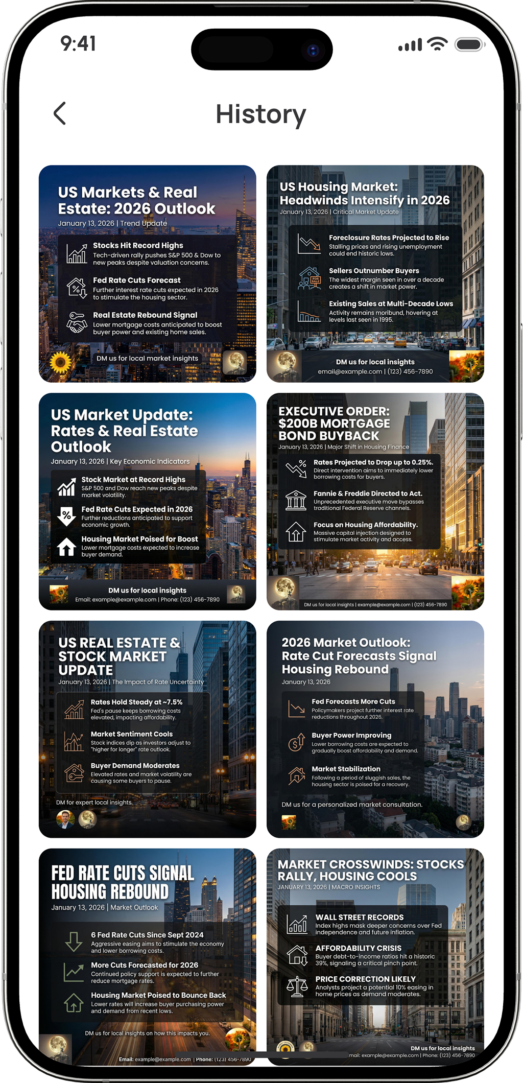 AI-Generated Instagram Posts Screenshot